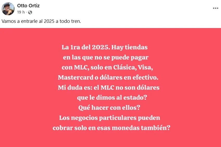 Otto Ortíz se lleva la primera "sorpresa" del 2025 al intentar comprar en una tienda cubana en MLC 1 otto ortiz captura post